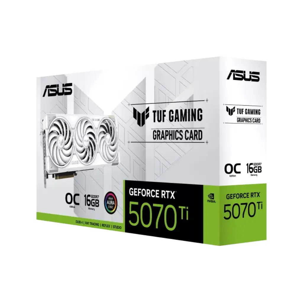 ASUS TUF Gaming GeForce RTX 5070 Ti 16GB GDDR7 White Overclocked Edition Graphics Card