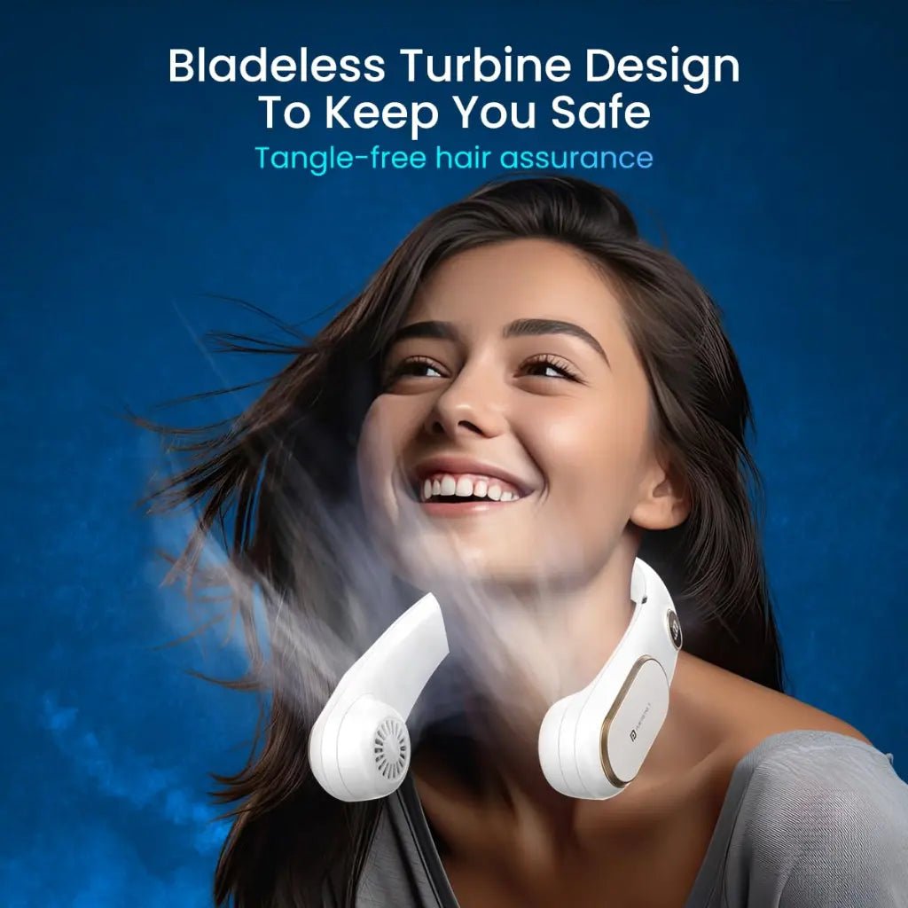 Portronics GoBreeze POR 2048 Rechargeable Portable Bladeless Neck Fan with 360-Degree Surround Airflow