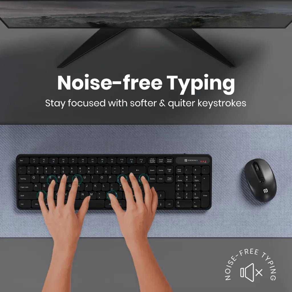 Portronics Key8 Combo POR 2400 Wireless Keyboard and Mouse Set with Adjustable DPI