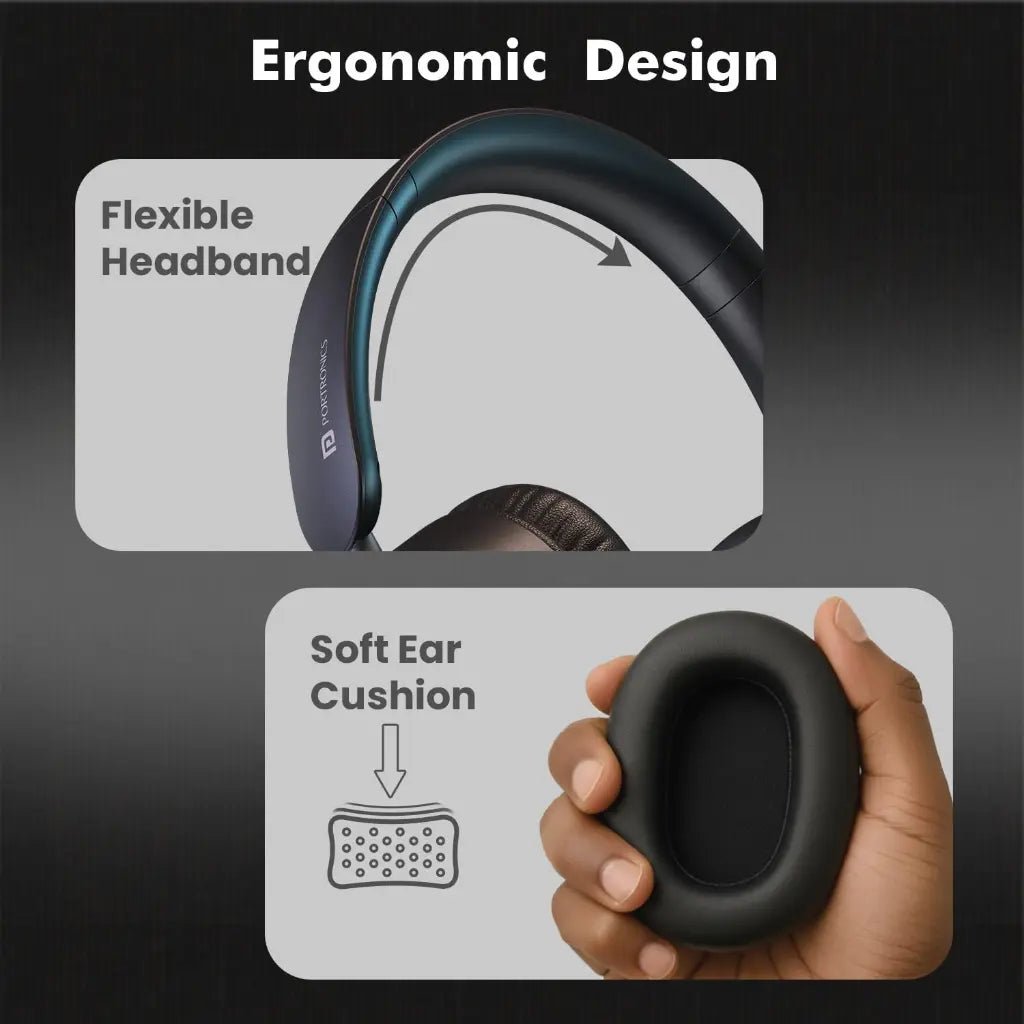 Portronics Muffs M6 (POR 3261) Over-Ear Wireless Bluetooth Headphones with 40-Hour Playtime