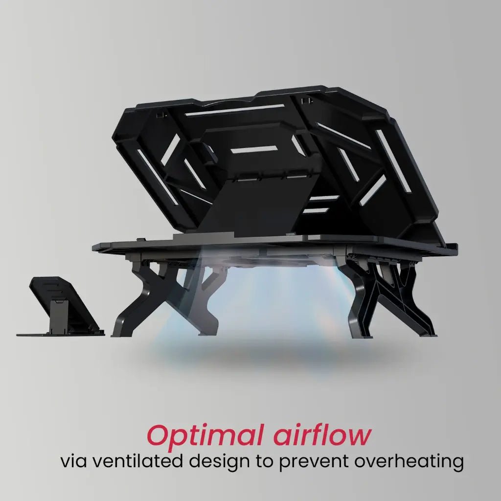 Portronics My Buddy Hexa 33 Laptop Stand with 10 Adjustable Heights and Integrated Phone Holder