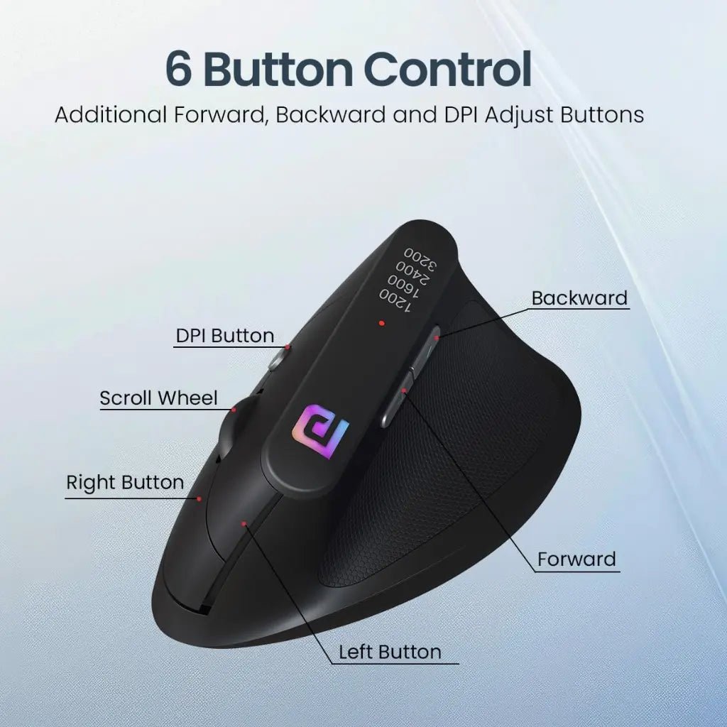Portronics Toad Ergo POR 1808 Vertical Wireless Ergonomic Mouse with 1200 DPI Optical Sensor