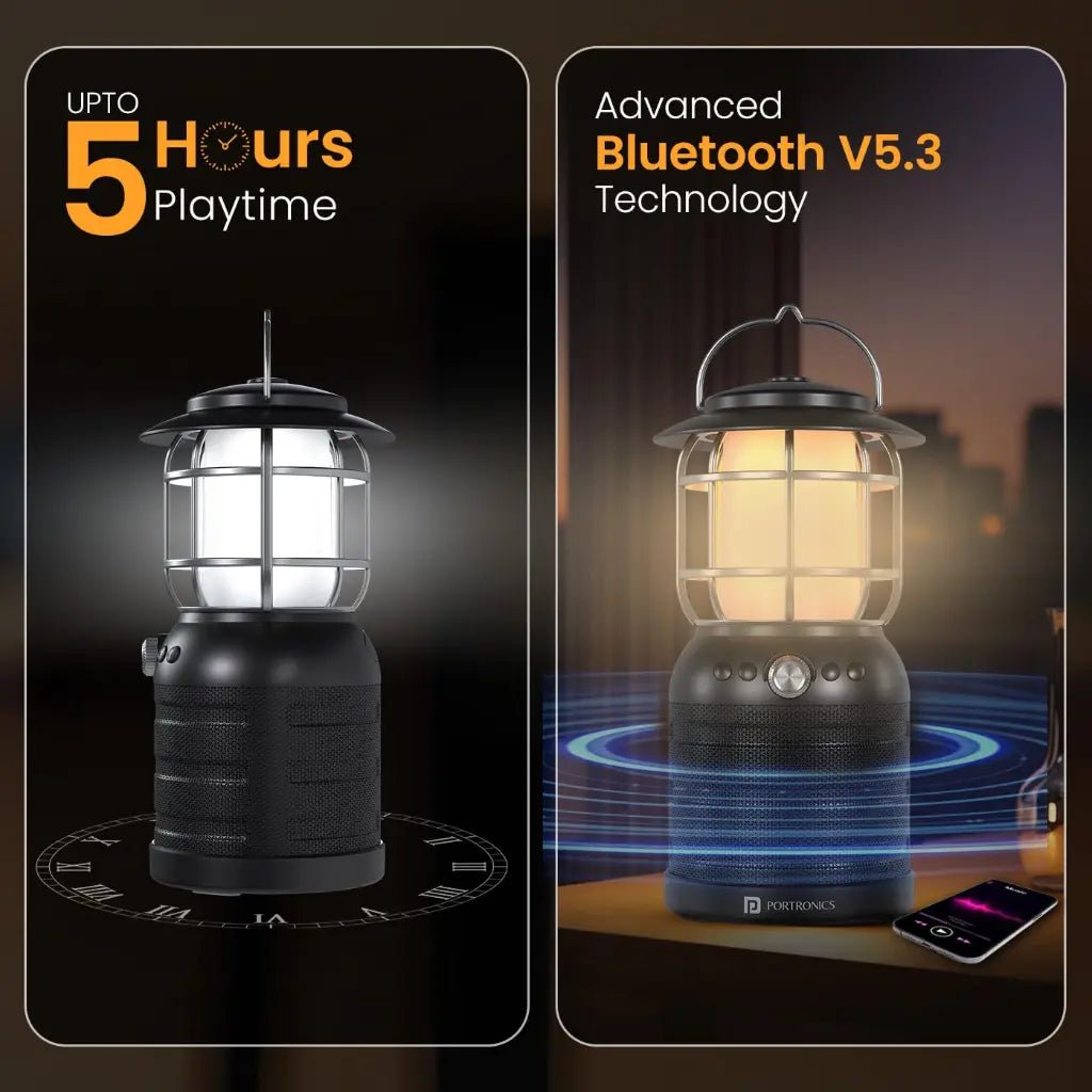 Portronics iLumi II 16W Bluetooth 5.3 Portable Speaker with Integrated LED Lamp