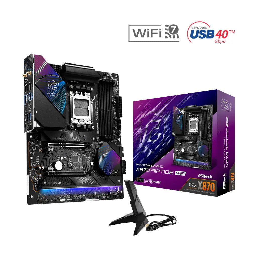 ASRock Phantom Gaming X870 Riptide Wi-Fi AMD AM5 DDR5 ATX Motherboard
