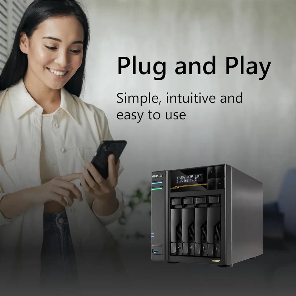 ASUSTOR AS6804T Lockerstor 4 Gen3 4-Bay Network Attached Storage (NAS) - Diskless