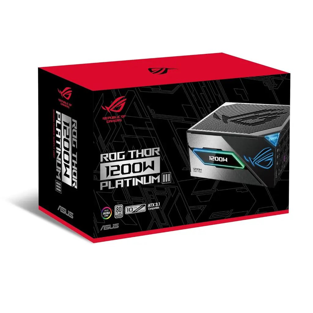 ASUS ROG Thor 1200W Platinum III ATX 3.1 Fully Modular Power Supply with GaN MOSFET and OLED Display