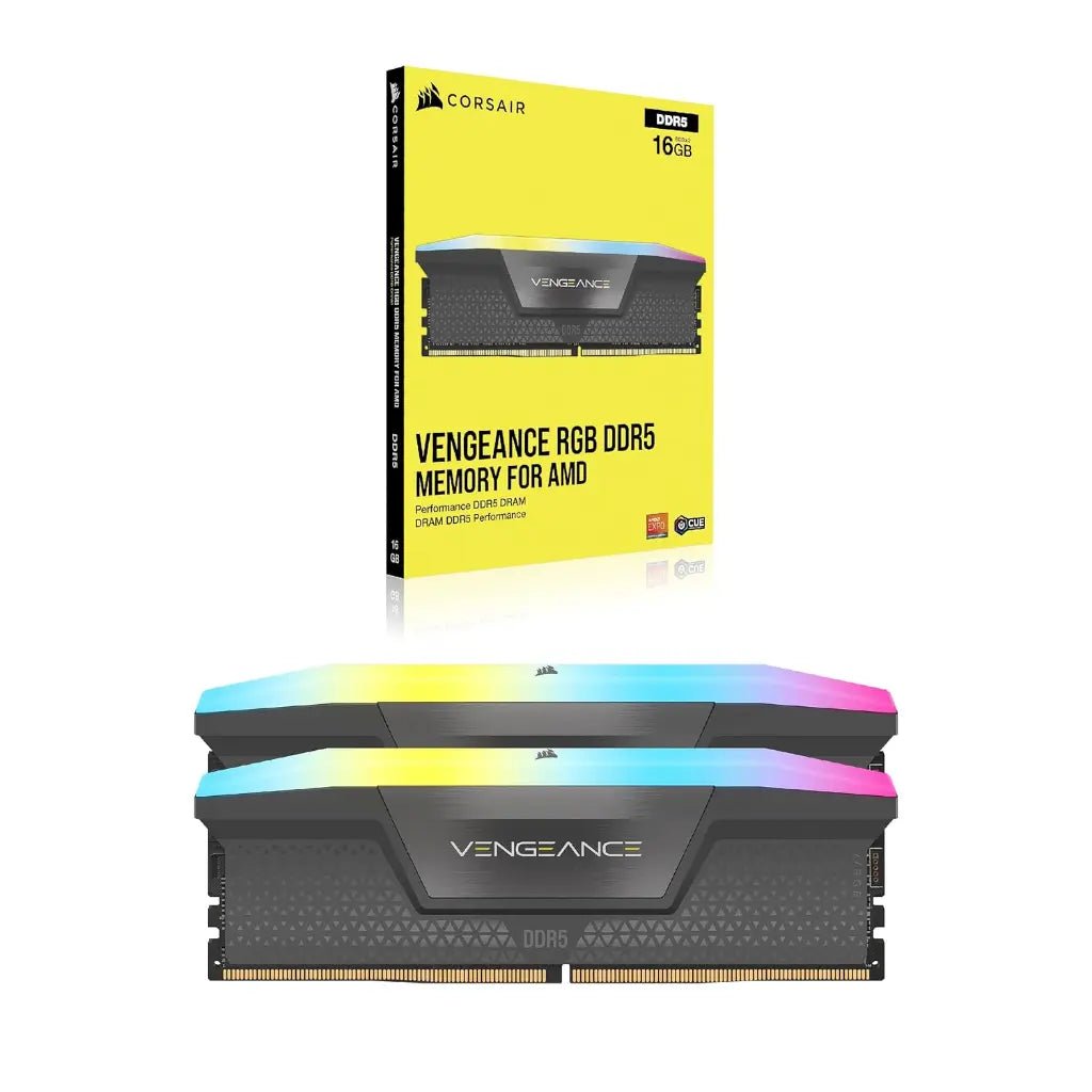 Corsair Vengeance RGB 64GB (2x32GB) DDR5 6000MHz CL30 Desktop Memory Kit - Optimized for High-Performance Gaming