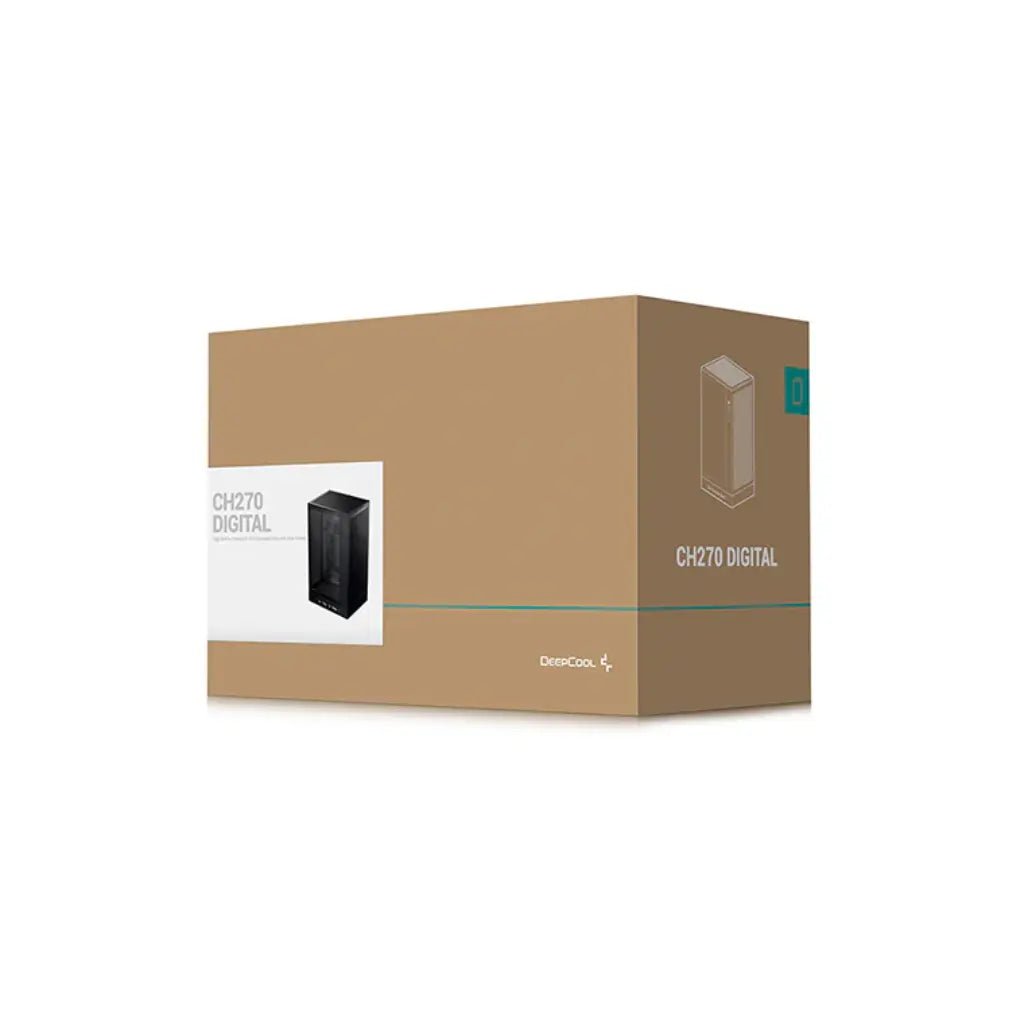 DeepCool CH270 Digital High-Airflow Vertical Micro-ATX PC Gaming Case with Real-Time Display