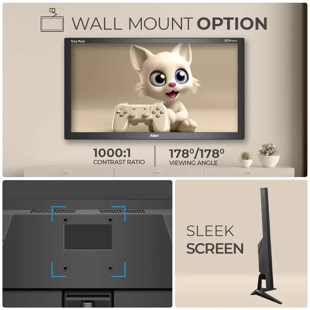 Foxin Crystal 19-Inch 60Hz 5ms Full HD Flat LED Monitor with Wall Mount Capability