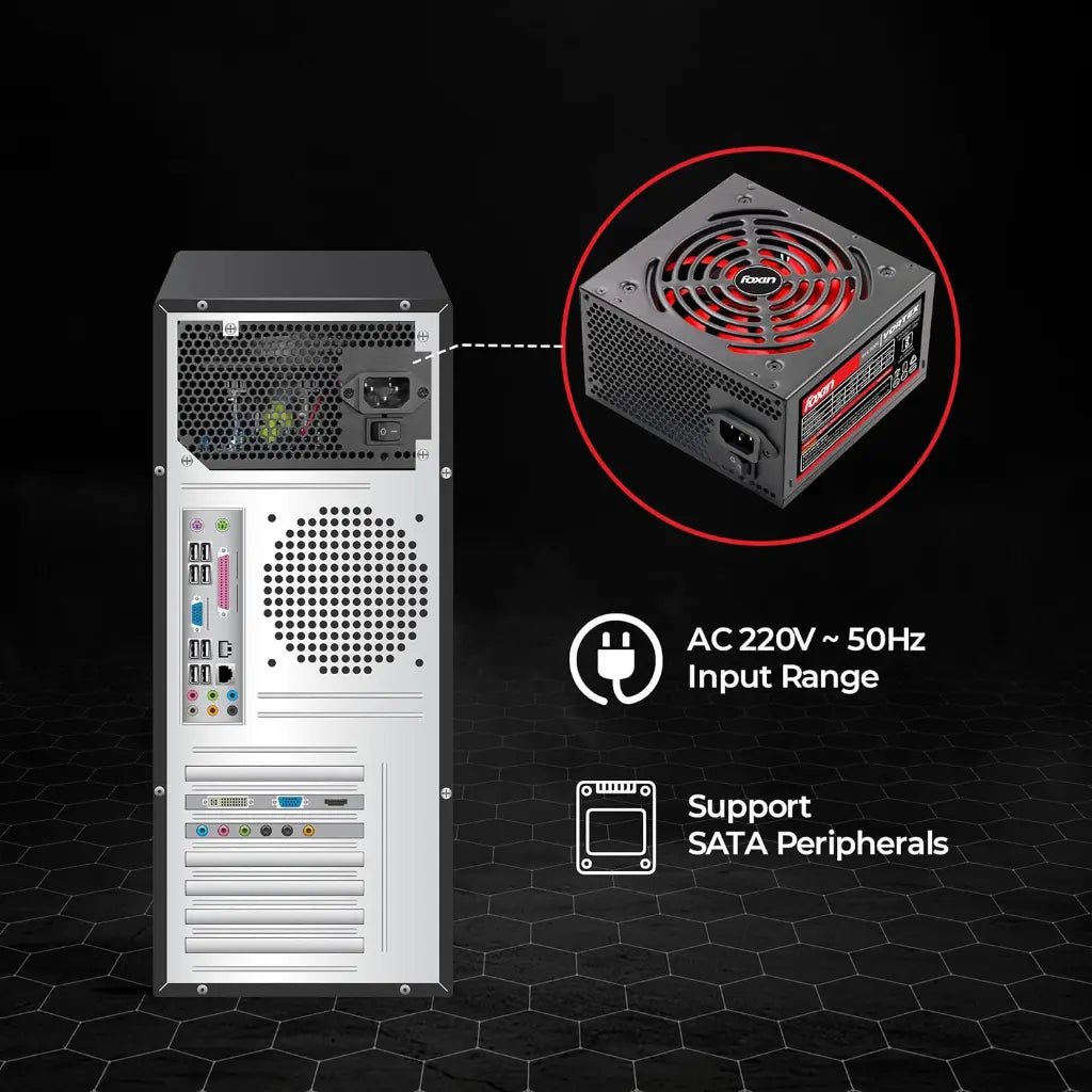 Foxin Vortex FPS-800S 350W ATX Power Supply Unit with 120mm Low-Noise Cooling Fan