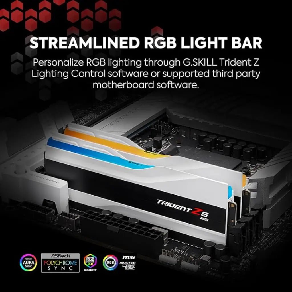 G.Skill Trident Z5 RGB 64GB (2x32GB) DDR5 6000MHz CL30 Desktop Gaming Memory Kit