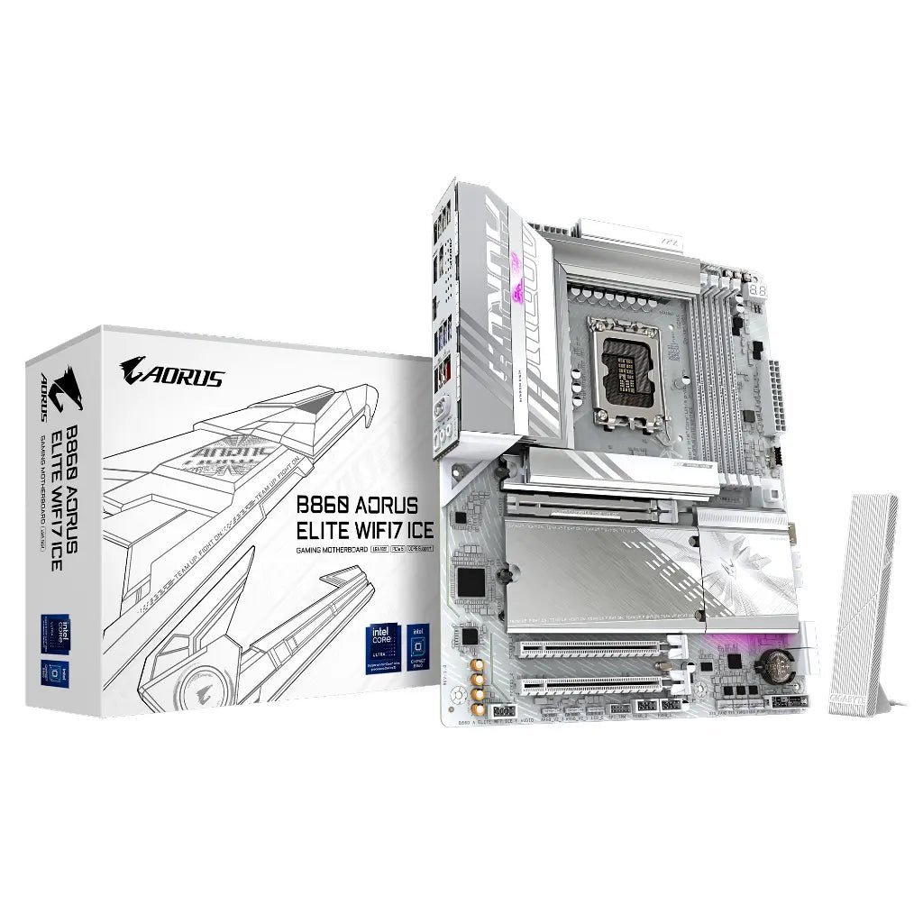 Gigabyte B860 AORUS ELITE WIFI7 ICE Intel B860 LGA1851 DDR5 ATX Gaming Motherboard