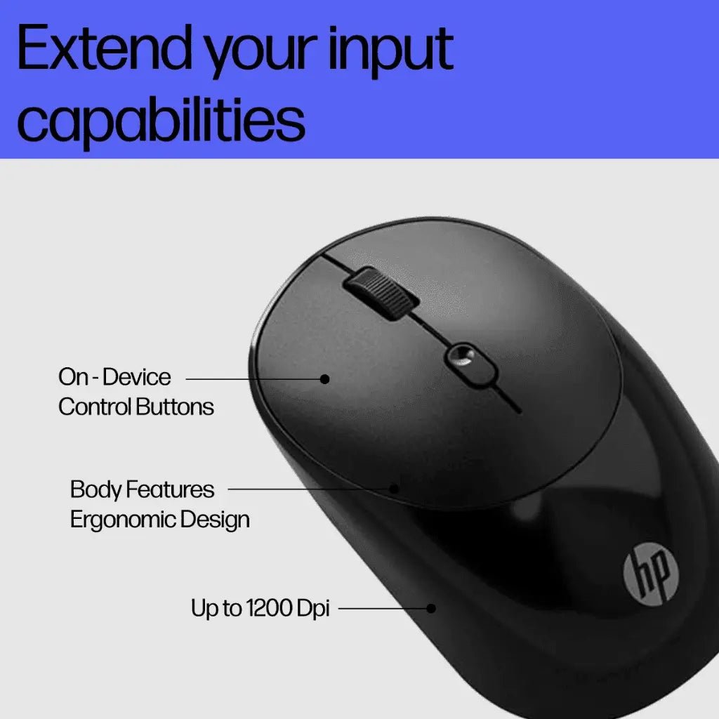 HP M090 2.4GHz Wireless Optical Mouse with Nano USB Receiver - Ergonomic Design