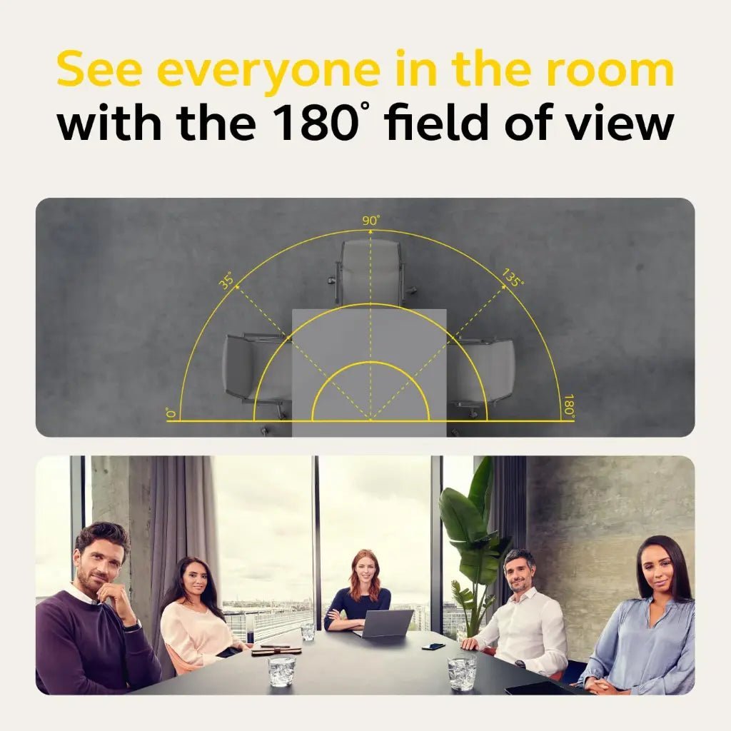 Jabra PanaCast 50 180° Panoramic 4K Intelligent Video Bar for Meeting Rooms with 13MP Triple Cameras and 8-Microphone Array