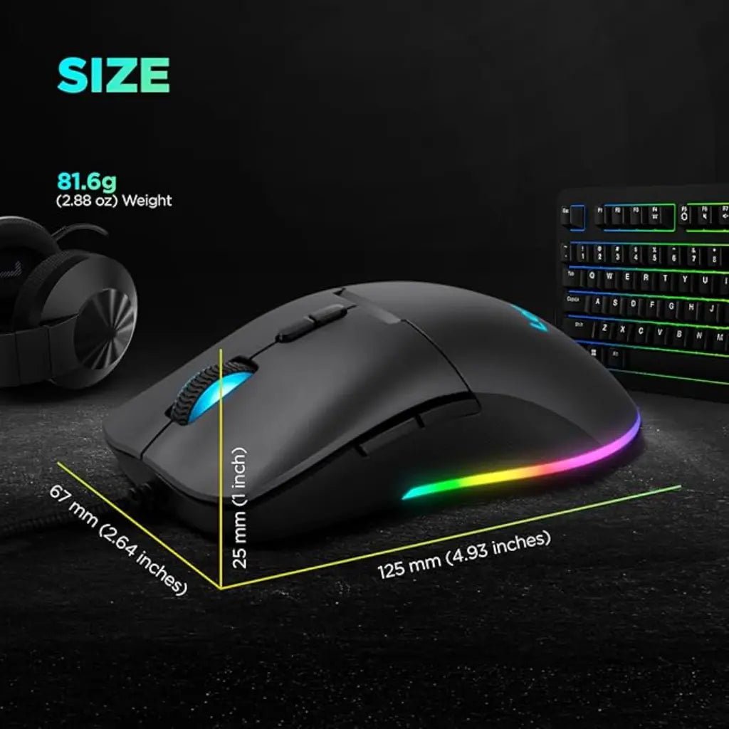 Lenovo M210 8000 DPI RGB Backlit Wired USB Gaming Mouse