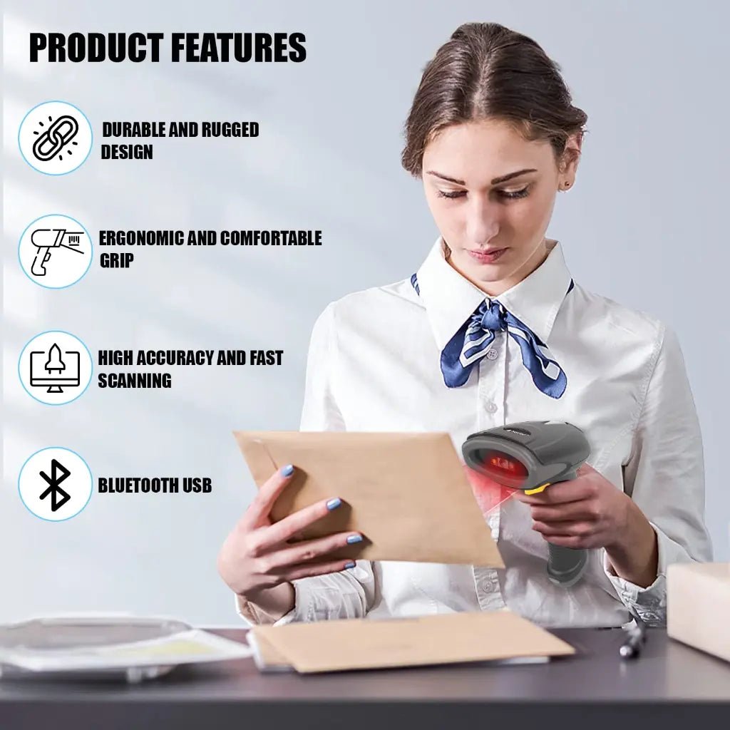 Newland HR2081-BT Wireless 2D Barcode Scanner with Bluetooth 5.0 Connectivity