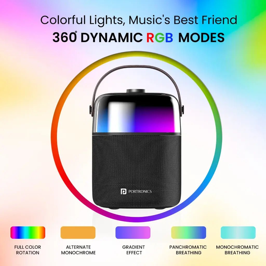 Portronics Dash 4 (POR 2036) 50W Bluetooth 5.3 Wireless Party Speaker with Karaoke Mic and RGB LED Lights