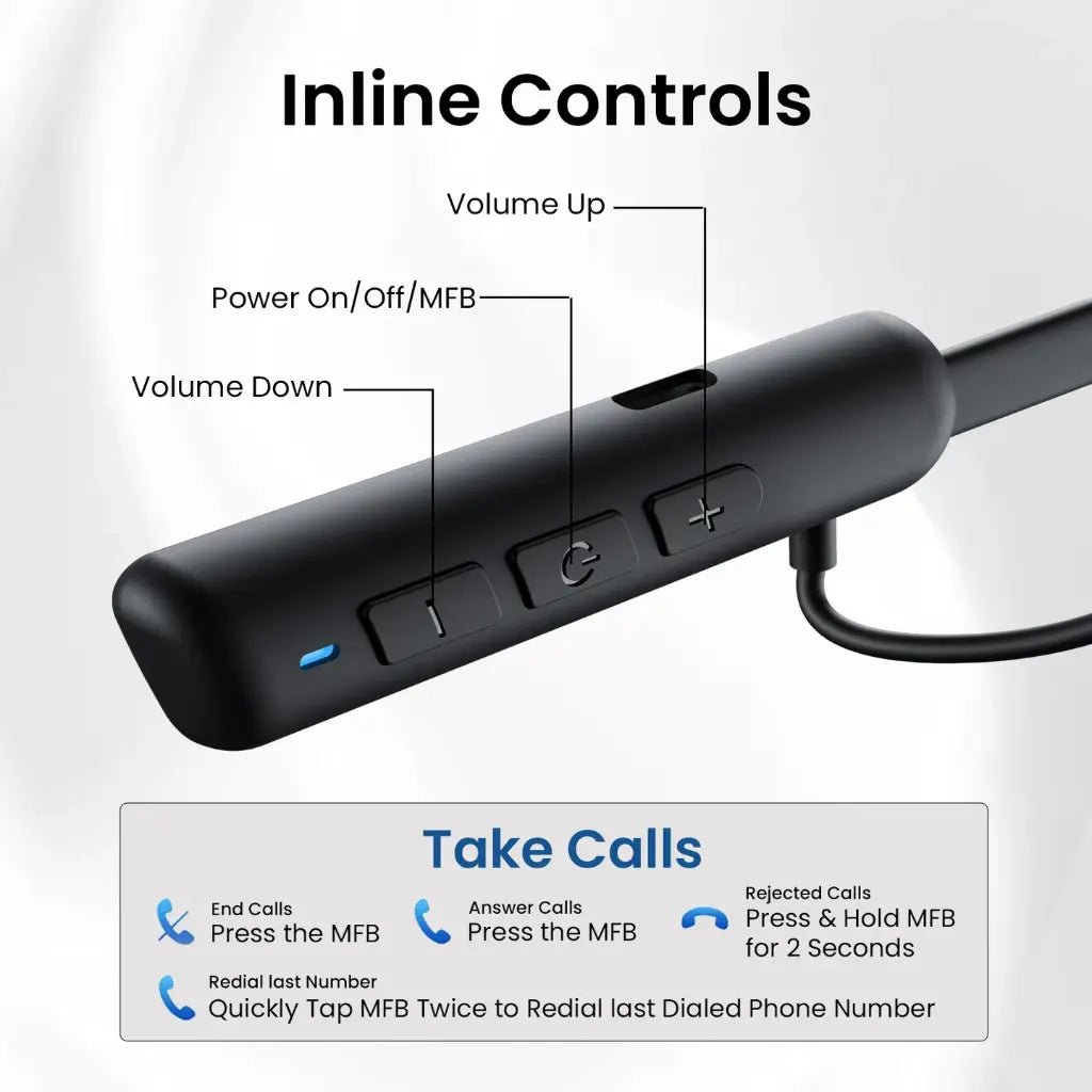 Portronics Harmonics Z10 Wireless Neckband with Bluetooth 5.3 and 35-Hour Battery Life