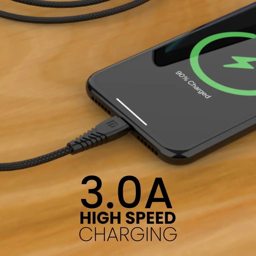 Portronics Konnect B POR 1233 1-Meter Micro USB Cable with 3A Fast Charging Support - Black