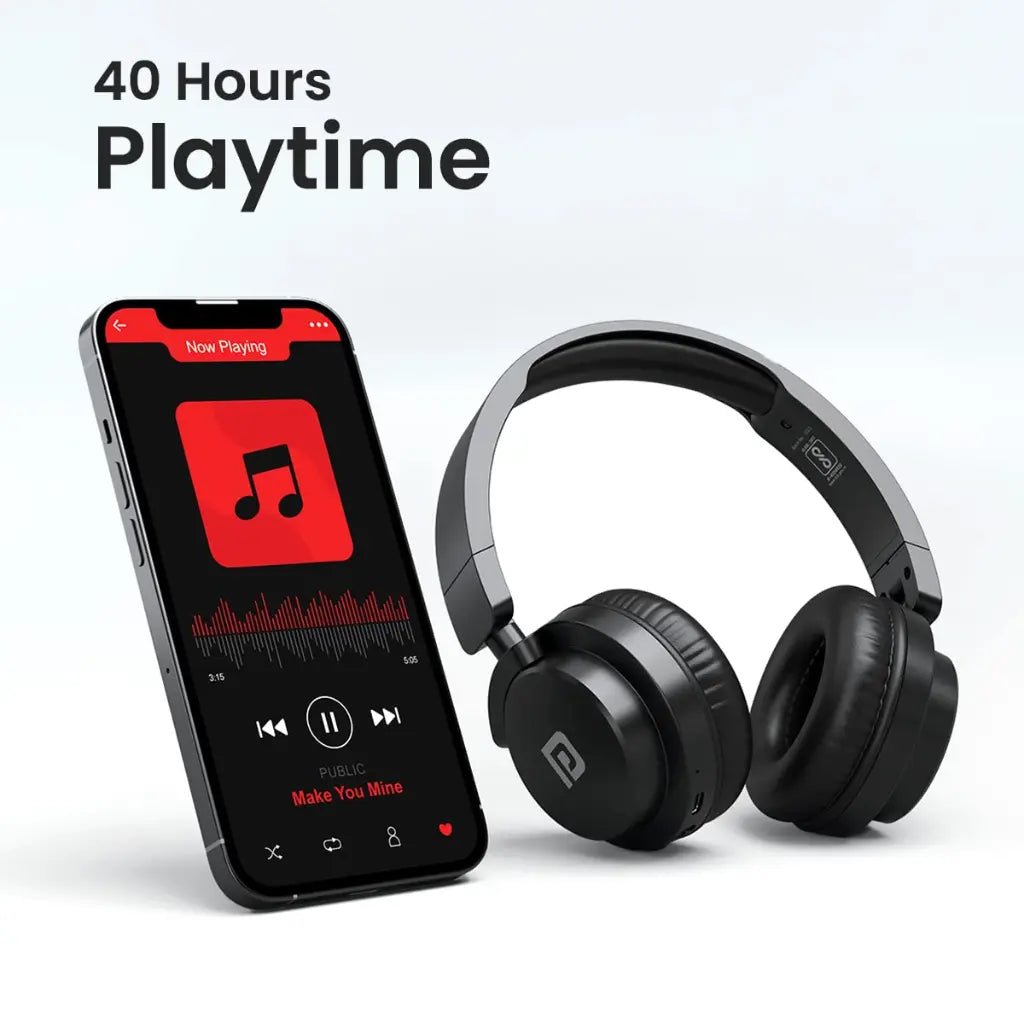Portronics Muffs M2 POR 1882 Wireless Bluetooth 5.3 Over-Ear Headphones with 40-Hour Battery Life
