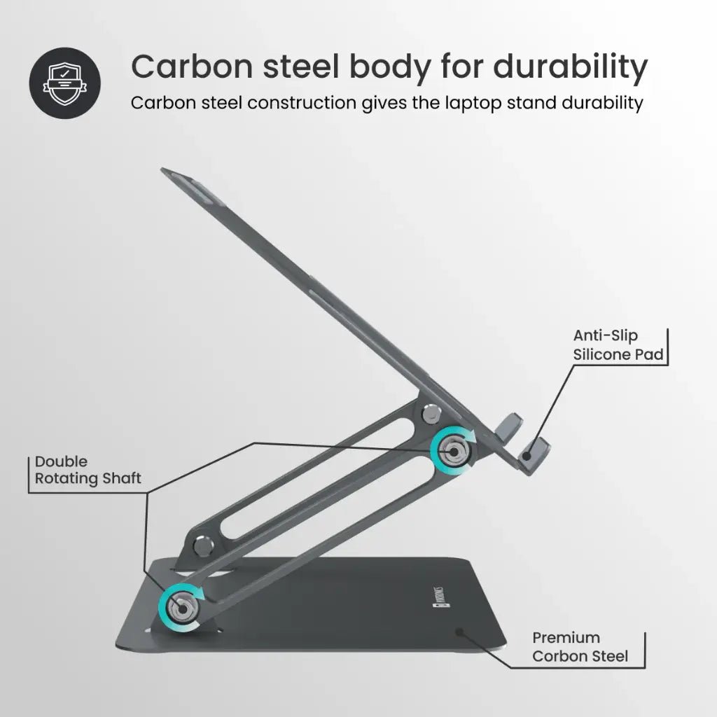 Portronics My Buddy K7 Adjustable Ergonomic Laptop Stand for Laptops up to 17 Inches