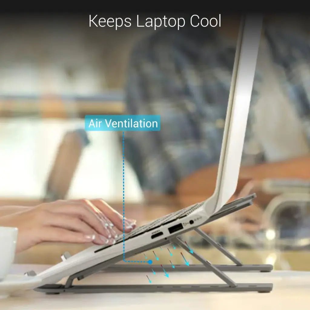 Portronics My Buddy K POR 421 Ergonomic Adjustable Aluminum Laptop Stand for Desk