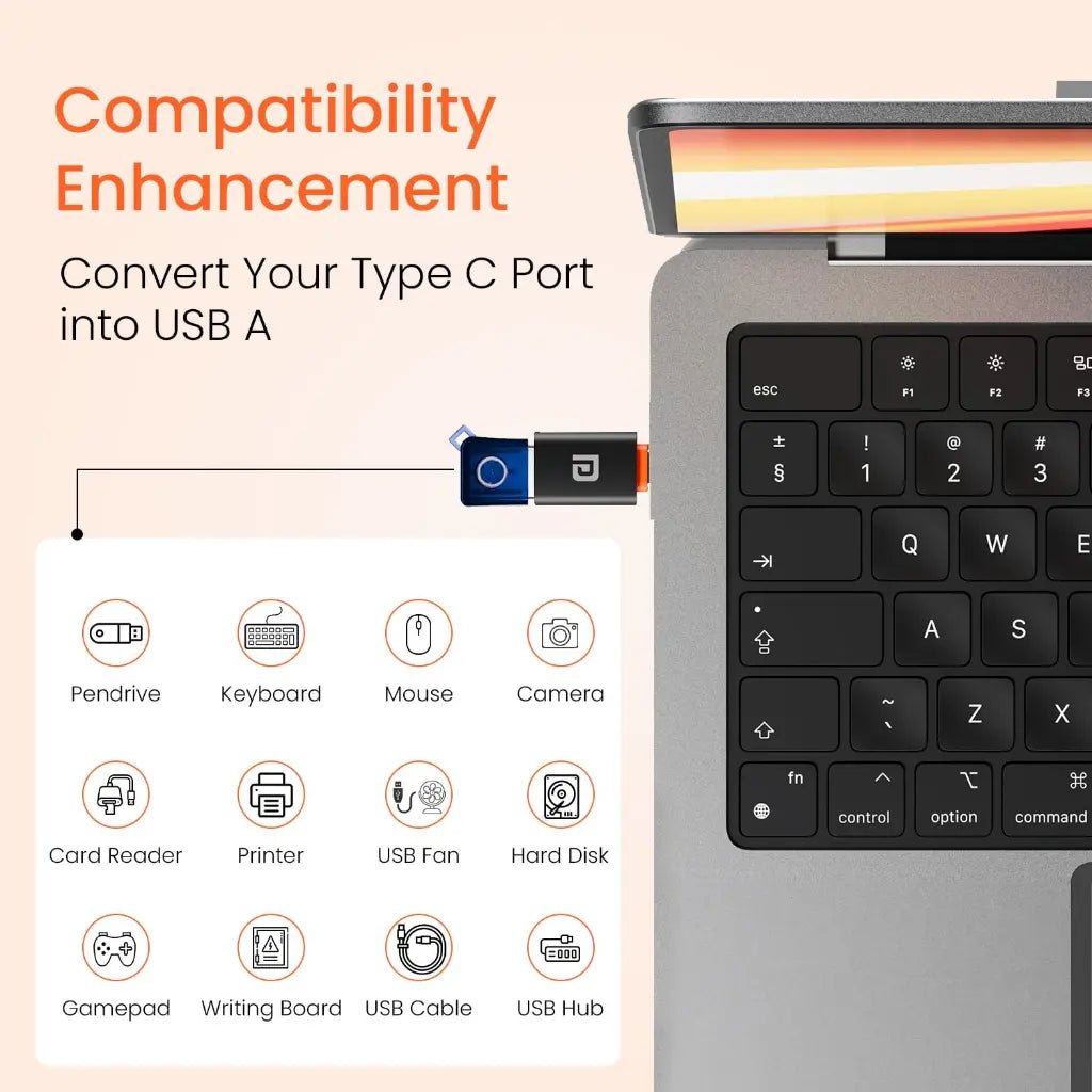 Portronics Bridge Y USB-A to USB-C OTG Adapter with Fast Charging Support