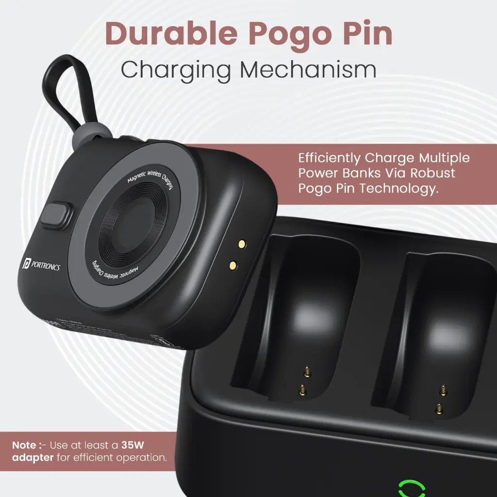 Portronics Power Shutter Home POR 2901 3-in-1 Modular Charging Station with Three 10000mAh Detachable Power Banks