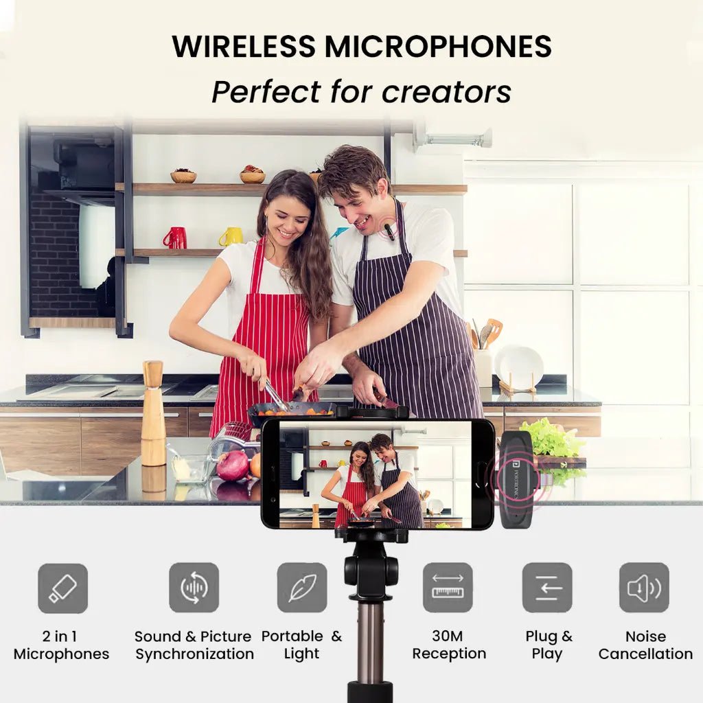 Portronics Vlogmate POR 2320 Dual Wireless Lavalier Microphone System with Type-C Receiver