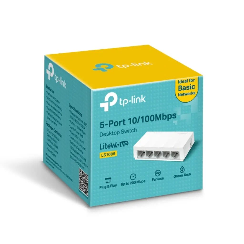 TP-Link LS1005 5-Port 10/100Mbps Fast Ethernet Desktop Network Switch
