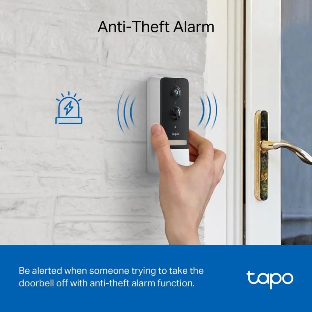 TP-Link Tapo D230-S1 2K 5MP Smart Wireless Video Doorbell with Two-Way Audio and IP64 Weatherproof Rating