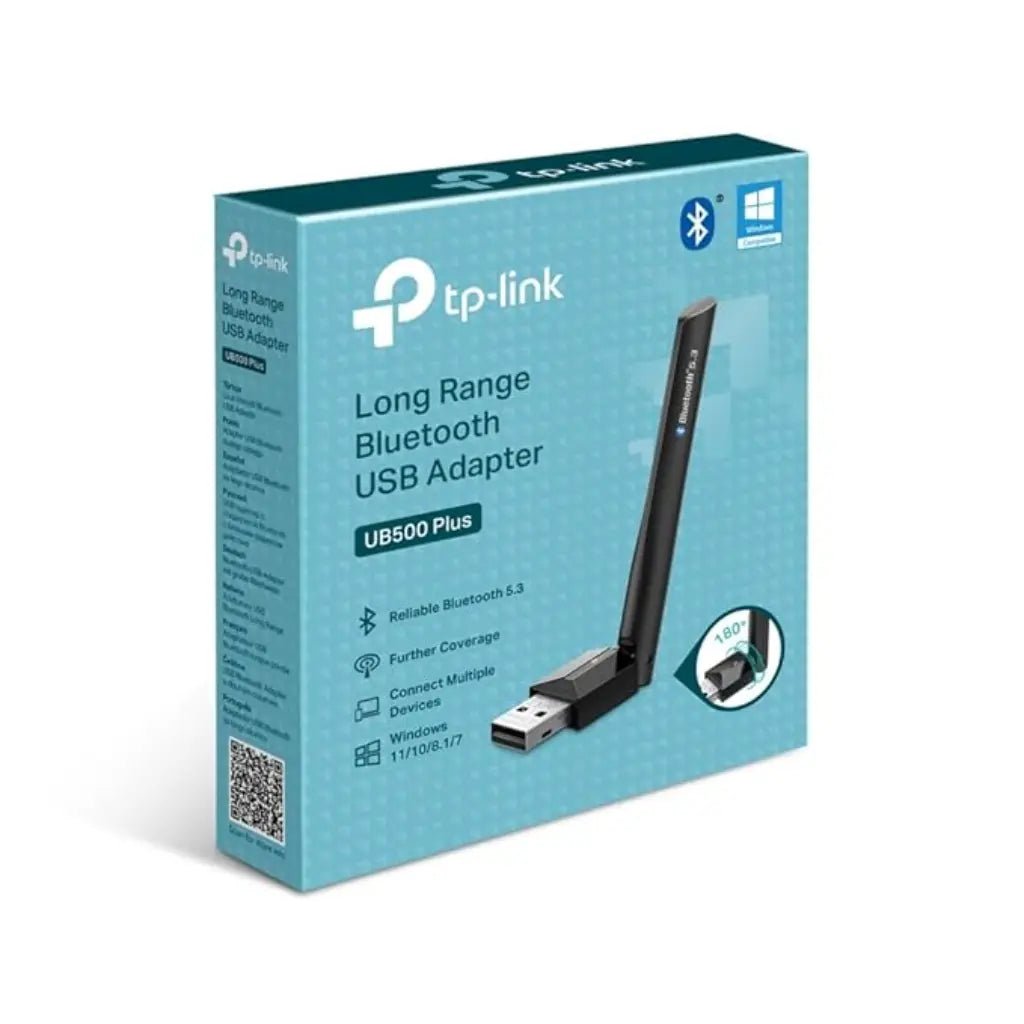 TP-Link UB500 Plus Long Range Bluetooth 5.3 USB Adapter with Adjustable Antenna for Windows PCs - High Performance Wireless Connectivity