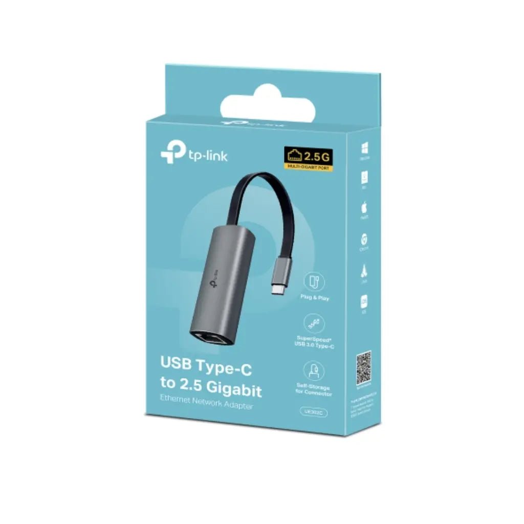 TP-Link UE302C USB Type-C to 2.5Gbps Gigabit Ethernet Network Adapter - High-Speed Wired LAN Converter
