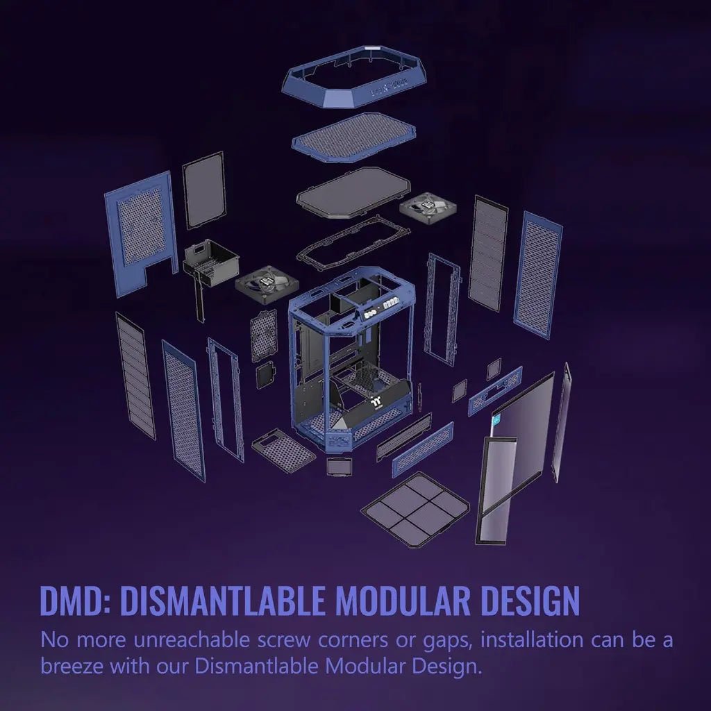 Thermaltake Tower 600 ATX Mid Tower Case - Future Dusk Edition with Octagonal Vertical Design