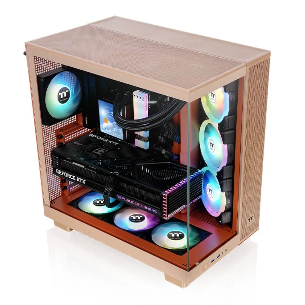 Thermaltake View 380 XL TG ARGB ATX Mid Tower Tempered Glass PC Case - Gravel Sand Edition