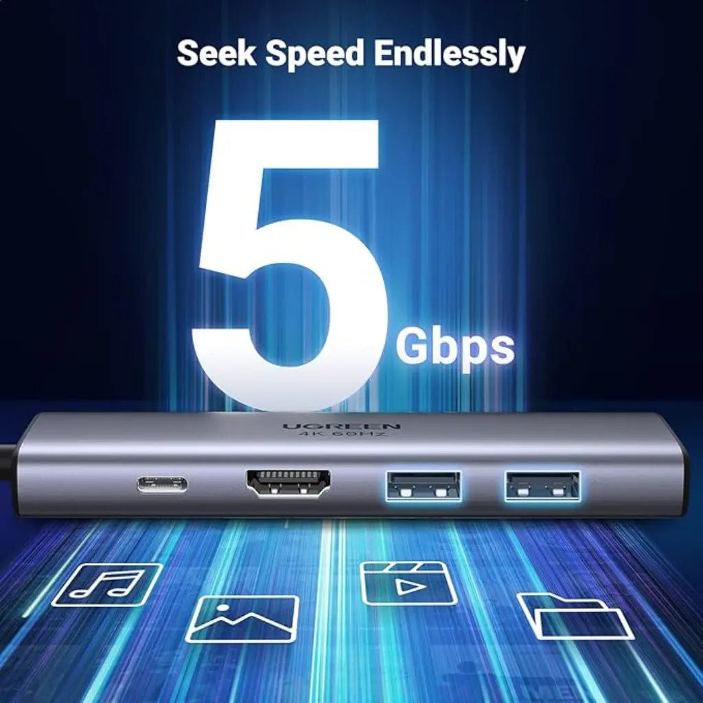 Ugreen 6-in-1 USB-C Multifunctional Docking Station with 4K HDMI and 100W Power Delivery