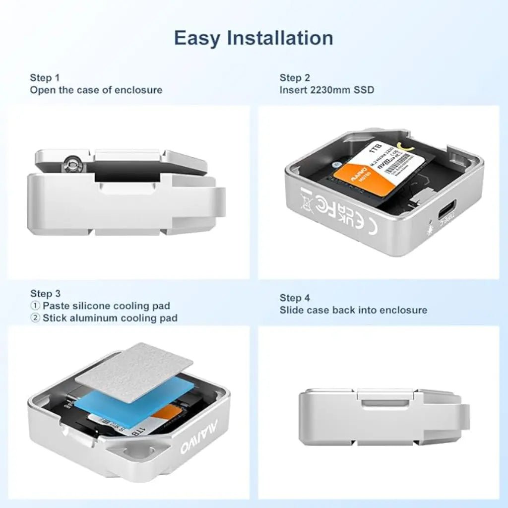 MAIWO K1725P2 Tool-Free USB 3.2 Gen2 10Gbps M.2 2230 NVMe/SATA SSD Enclosure Adapter