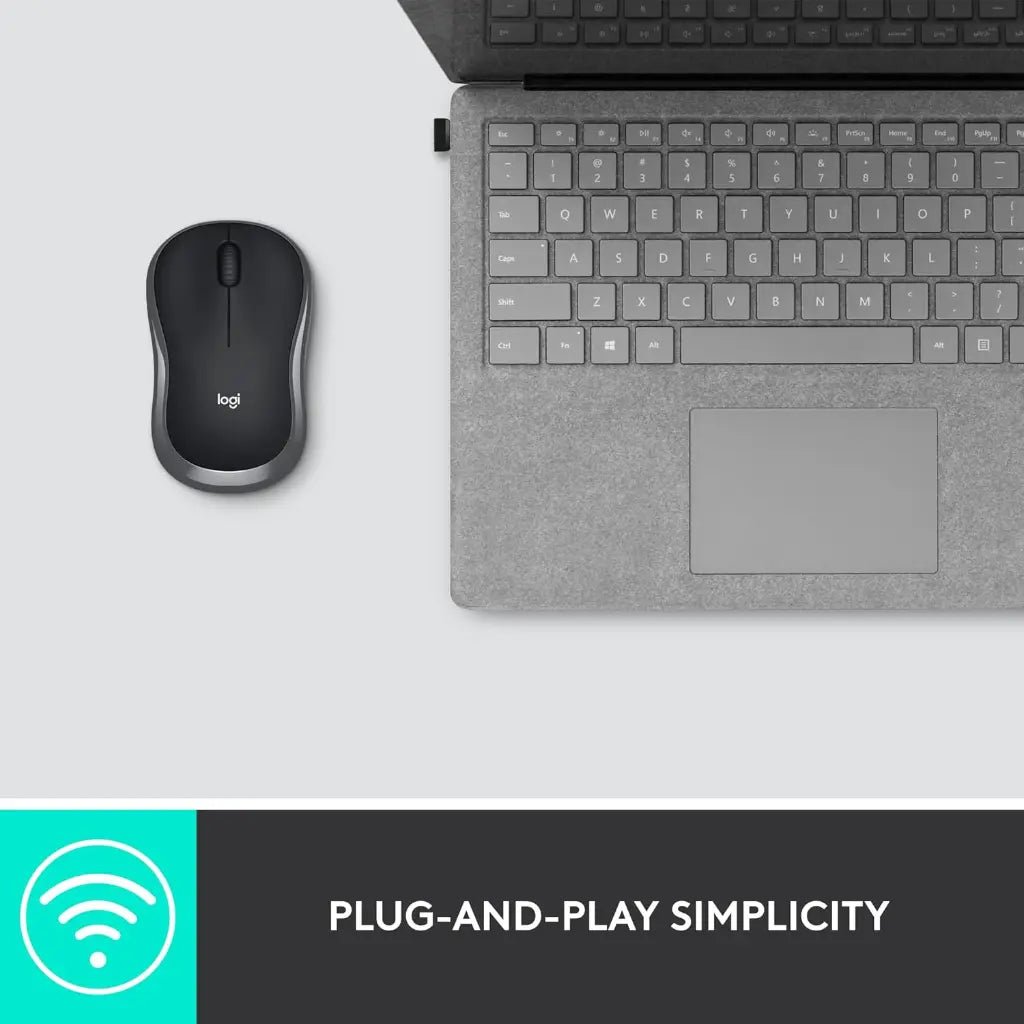 Logitech M186 2.4GHz Wireless Optical Mouse with USB Nano Receiver - Compact and Ergonomic