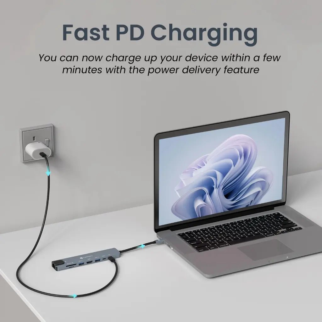 Portronics Mport 8 (POR 2149) 8-in-1 USB-C Hub with 4K HDMI and 100 Mbps Ethernet
