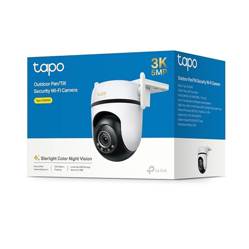 TP-Link Tapo C530WS 3K QHD Outdoor Pan/Tilt Security WiFi Camera with Smart AI Detection and Full-Color Night Vision