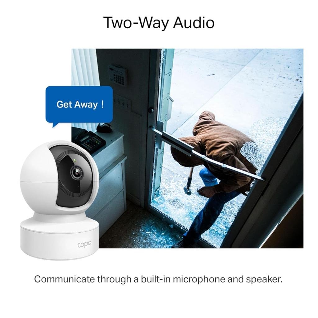 TP-Link Tapo C212 Pan/Tilt 2K 3MP Indoor Wi-Fi Security Camera with Motion Tracking and Night Vision