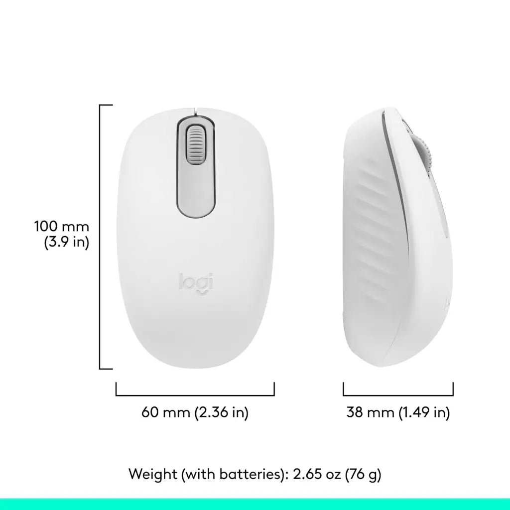 Logitech M196 Bluetooth Wireless Optical Mouse - Off White - Compact Ergonomic Design