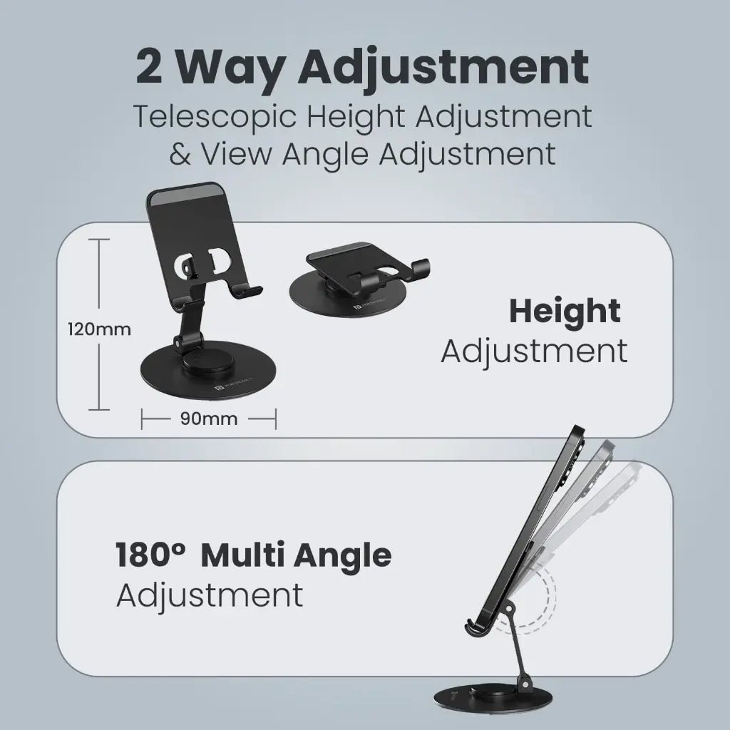 Portronics Mobot 4 POR 2637 Universal 360-Degree Rotatable Desktop Mobile Phone Holder Stand