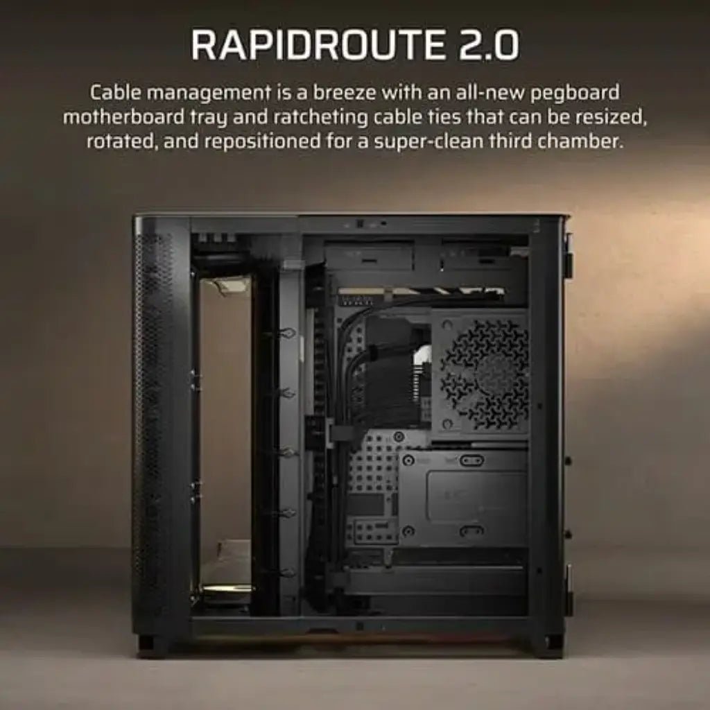 Corsair Crystal Series 5400 RS-R ARGB Triple Chamber Mid-Tower PC Case with Tempered Curved Glass
