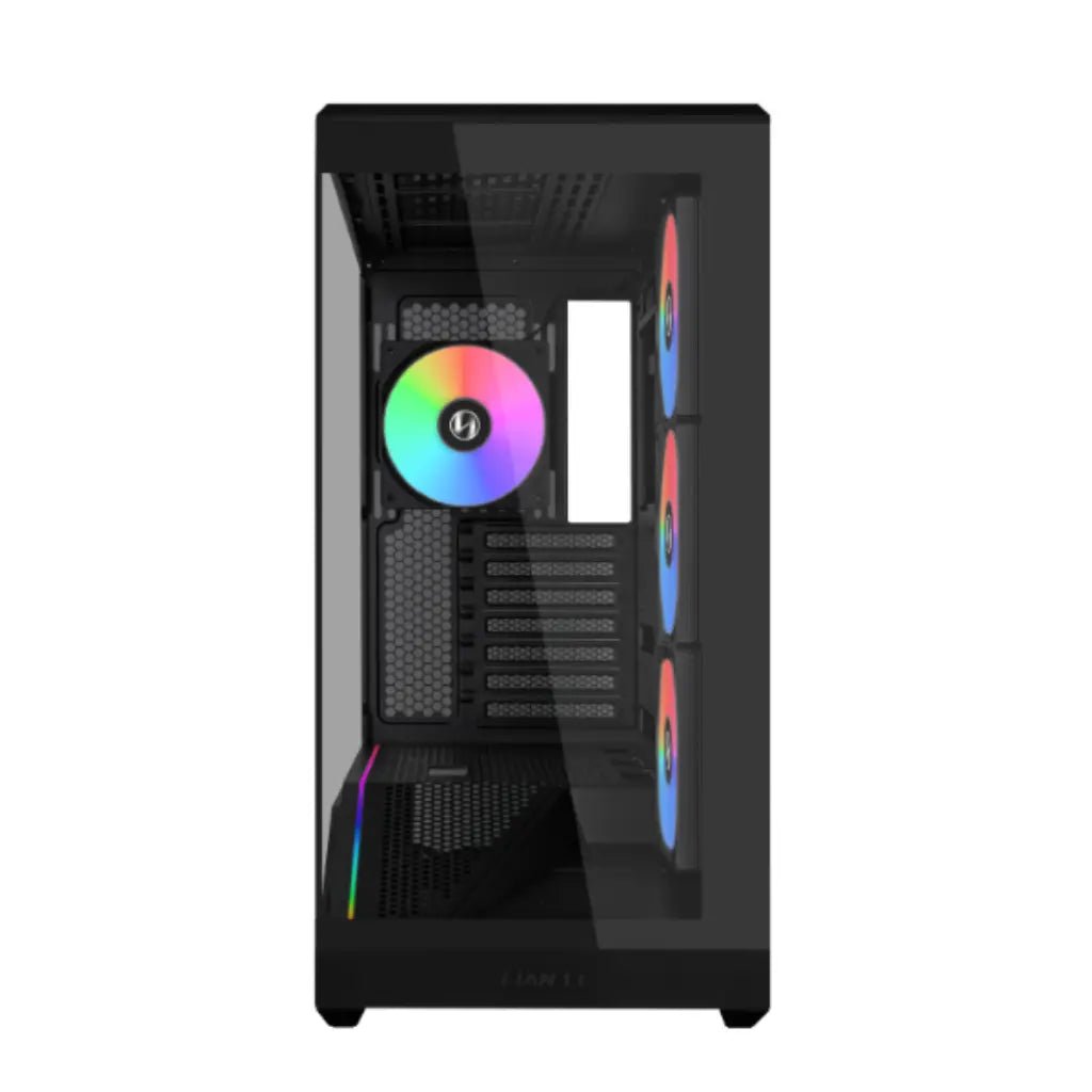 Lian Li Vector V100 Mid Tower Dual Tempered Glass PC Case with Back-Connect Support - Black