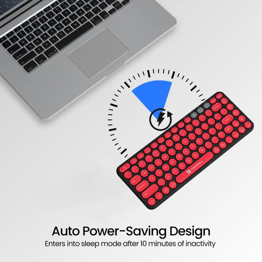 Portronics Bubble 2.0 POR 347 Wireless Keyboard with Bluetooth 5.3 and 2.4GHz Dual Mode Connectivity