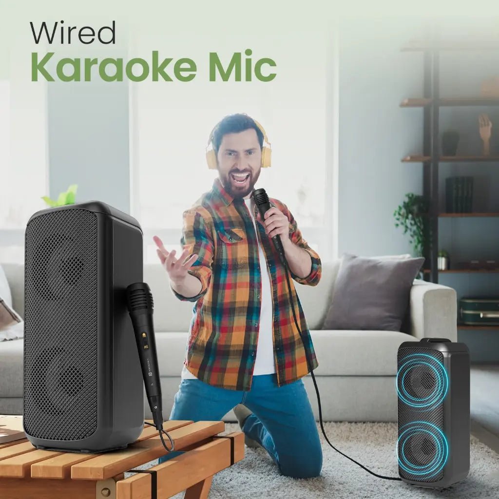 Portronics Rumble POR 2345 25W Bluetooth 5.3 Portable Party Speaker with Wired Microphone and 5-Hour Battery Life