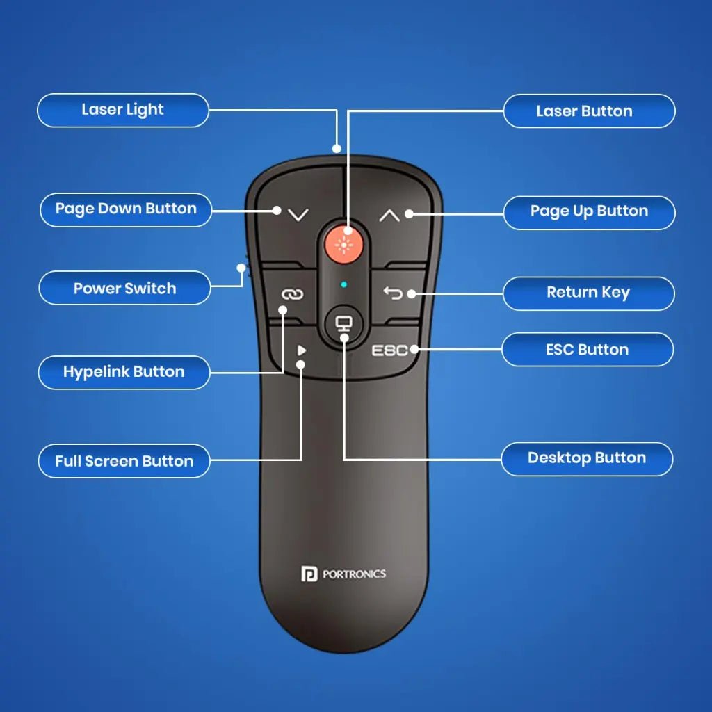 Portronics SlideMate POR 2188 Wireless Presentation Remote with Integrated Red Laser Pointer