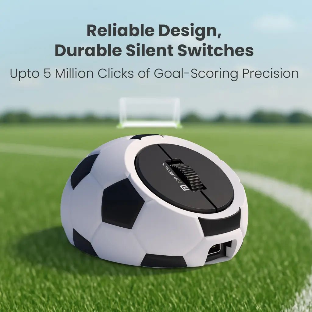Portronics ToadPlay Football POR 3119 Mini Wireless Mouse with Dual Mode Connectivity and 2400 DPI Optical Sensor