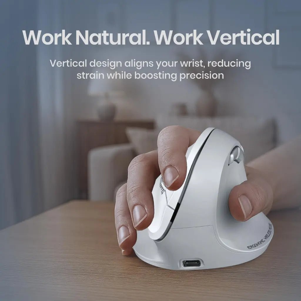 Portronics Toad Ergo 4 (POR 3211) Ergonomic Vertical Wireless Mouse with Bluetooth and 4000 DPI Precision